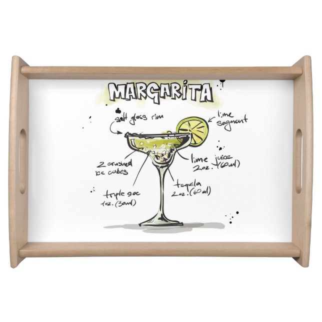 Margarita Drink Recipe Design Serving Tray (Front)