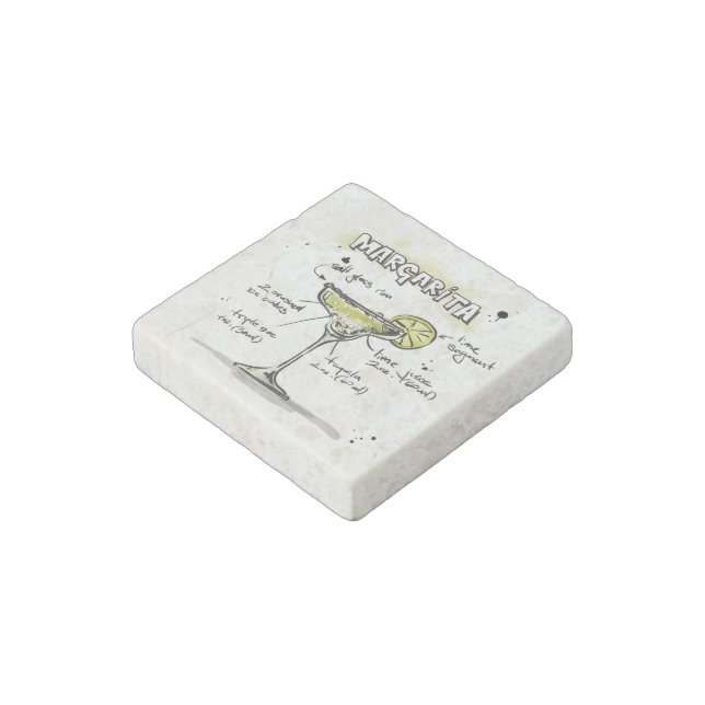 Margarita Drink Recipe Design Stone Magnet (Angled)