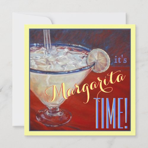 Margarita drink red blue yellow bachelorette invitation