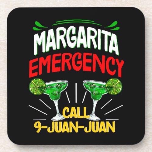 Margarita Emergency Call 9 Juan Juan Beverage Coaster