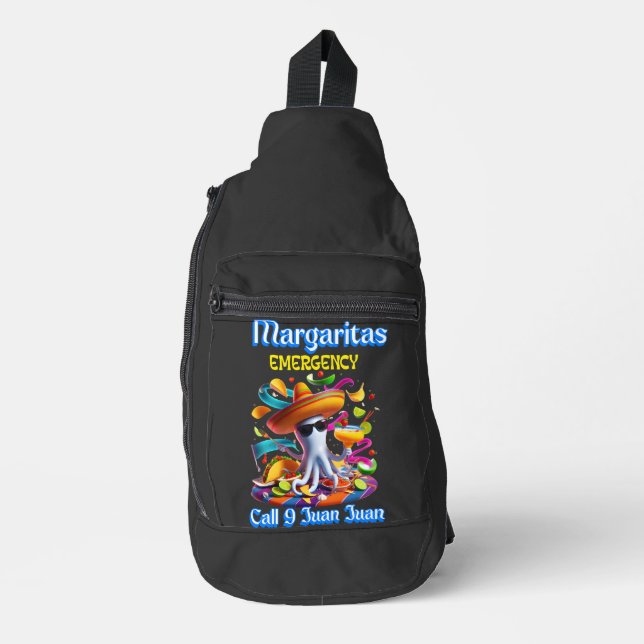 Margarita Emergency Sombrero-Wearing Octopus Sling Bag (Front)