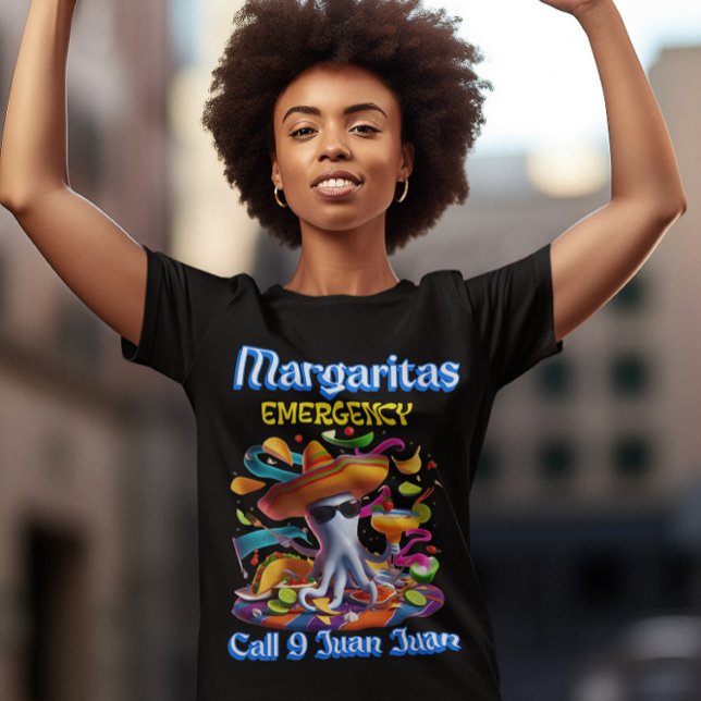 Margarita Emergency Sombrero-Wearing Octopus T-Shirt (Creator Uploaded)