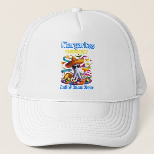Margarita Emergency Sombrero_Wearing Octopus Trucker Hat