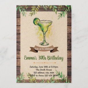 Margarita fiesta birthday party invitation