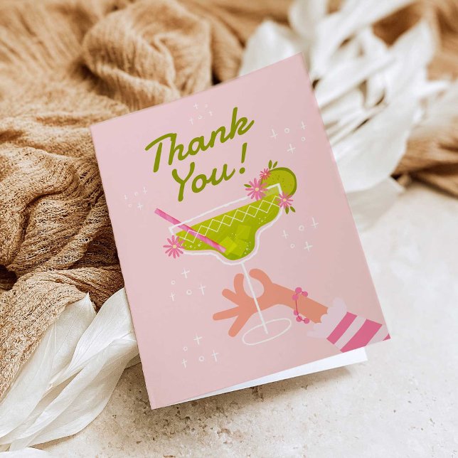 Margarita Fiesta Birthday Party Thank You Card (Creator Uploaded)
