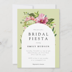 Margarita Fiesta Floral Bridal Shower Invitation