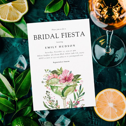 Margarita Fiesta Floral Bridal Shower Invitation