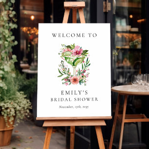 Margarita Fiesta Floral Bridal Shower Welcome Sign