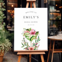 Margarita Fiesta Floral Bridal Shower Welcome Sign