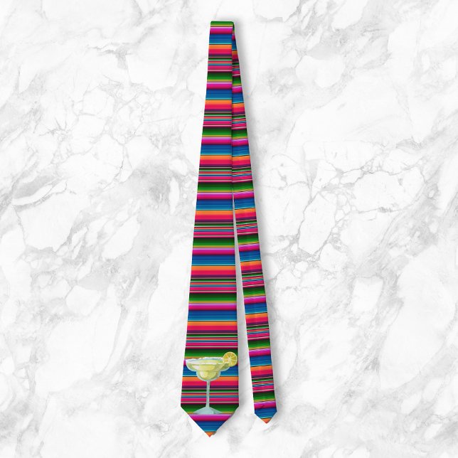 Margarita Fiesta Mexican blanket Colorful Neck Tie (Creator Uploaded)