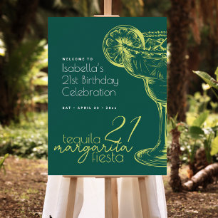 Margarita Fiesta Modern Green 60th Birthday Party Foam Board