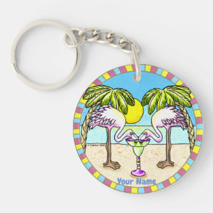 Margarita Flamingo Keychain