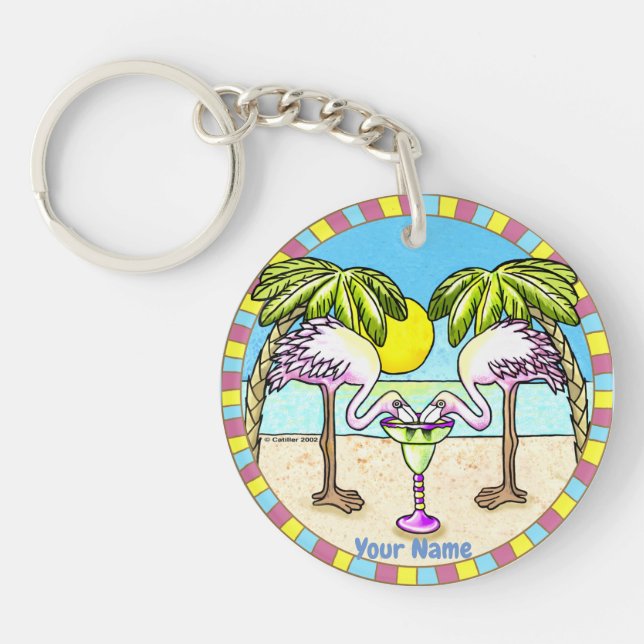 Margarita Flamingo  Keychain (Front)