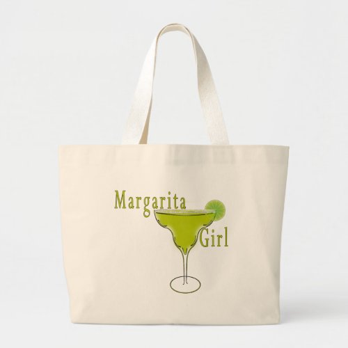 Margarita Girl  T_shirt Large Tote Bag