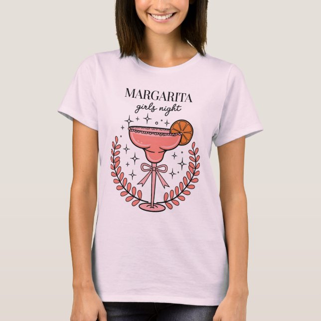Margarita Girls Night Out Fun Pink T-Shirt (Front)