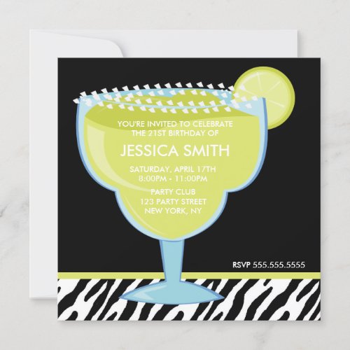 Lime Margarita Personalized Invitations