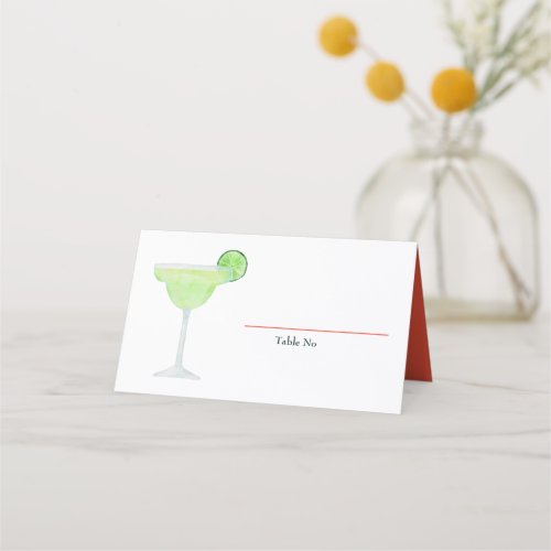 Margarita Glass Tequila and Taco Fiesta Place Card