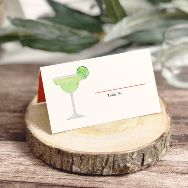 Margarita Glass, Tequila and Taco Fiesta Place Card (Creator Uploaded)