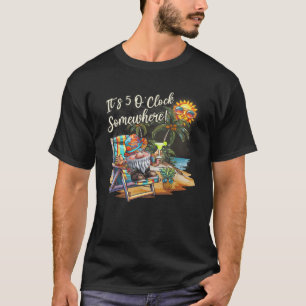 Margarita Gnome It 5 O clock Somewhere Palm Trees  T-Shirt