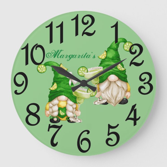 Margarita Gnomes Large Clock (Front)