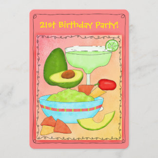 Margarita Guacamole 21st Birthday Party Invitation