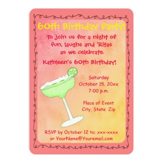 Margarita Guacamole 60th Birthday Party Invitation