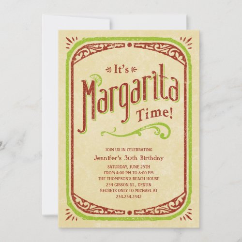 Margarita Invitations - Fiesta Tequila Beach Party