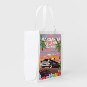 Margarita Island - Venezuela travel poster Grocery Bag