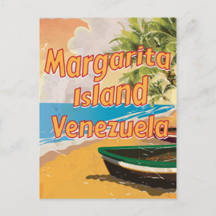 Margarita Island Vintage travel poster print Postcard