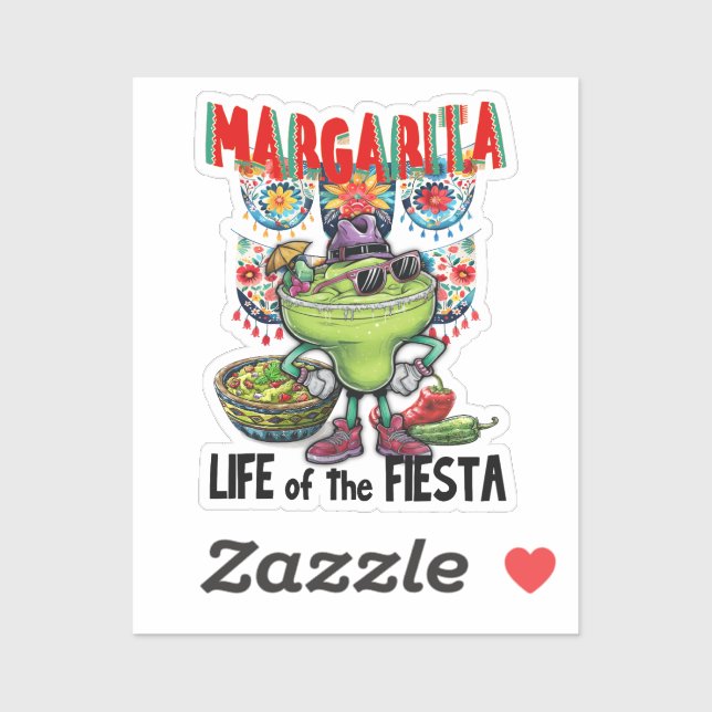 Margarita Life of Fiesta, Mexican Party Cocktail Sticker (Sheet)