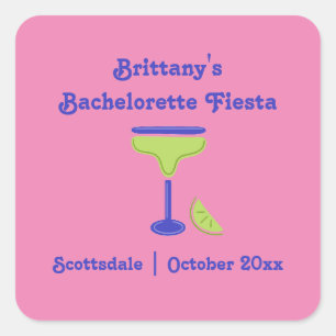Margarita Lime Bachelorette Fiesta Party Favor Square Sticker