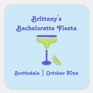 Margarita Lime Bachelorette Fiesta Party Favor Square Sticker