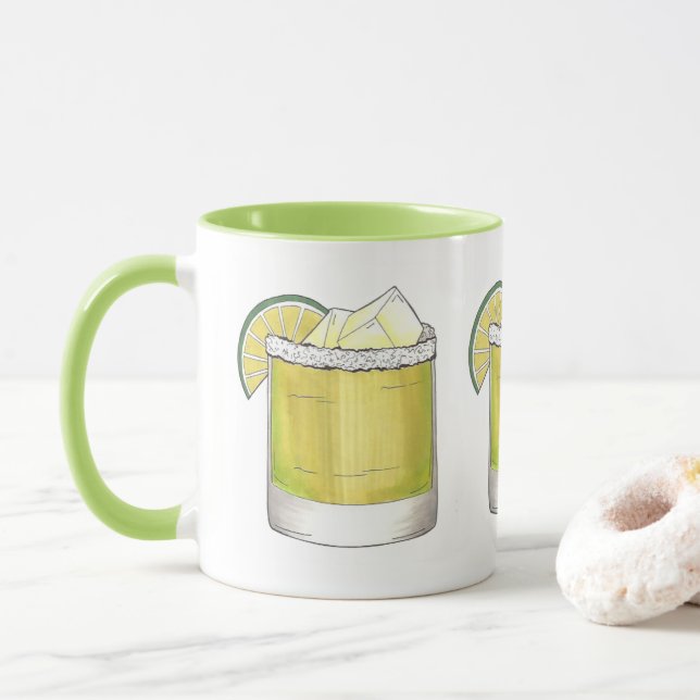 Margarita Lime Cocktail Mixologist Drinking Cheers Mug (With Donut)