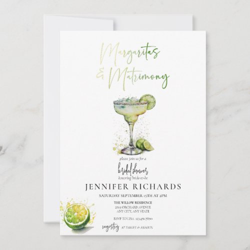 Margarita  Lime  Tropical Bridal Shower Invitation