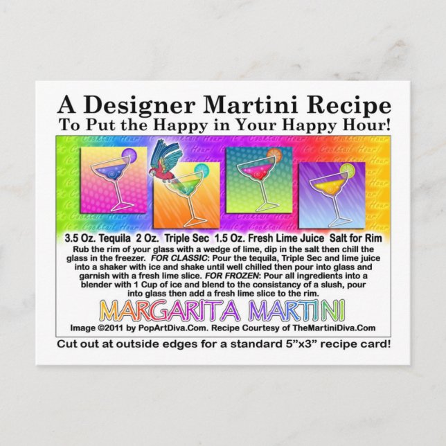 Margarita Martini Recipe Postcard (Front)