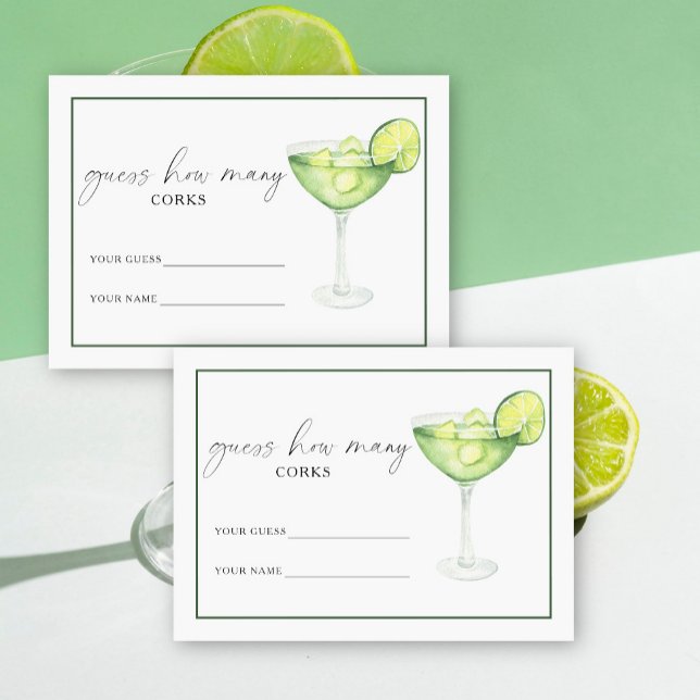 Margarita & Matrimony How many corks bridal game Enclosure Card (Creator Uploaded)