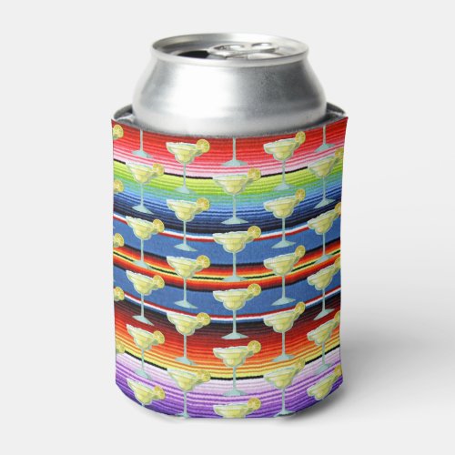 Margarita Mexican Blanket Fiesta Stripes Serape Can Cooler