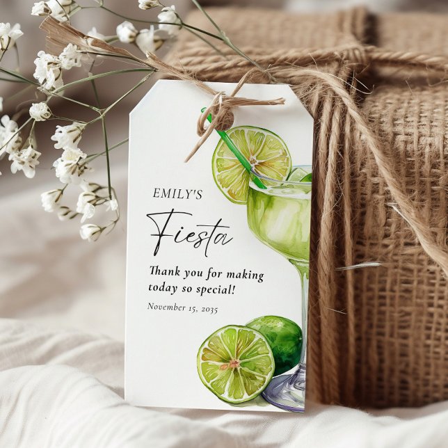 Margarita Mexican Fiesta Bridal Shower Gift Tags (Creator Uploaded)