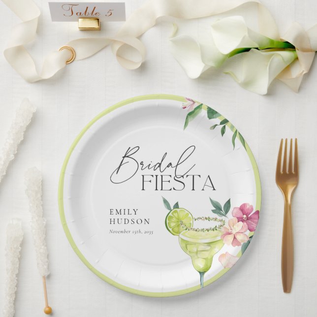 Margarita Mexican Fiesta Bridal Shower Paper Plates (Wedding)