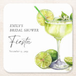 Margarita Mexican Fiesta Bridal Shower Square Paper Coaster<br><div class="desc">Margarita Mexican Fiesta Bridal Shower Square Paper Coaster</div>