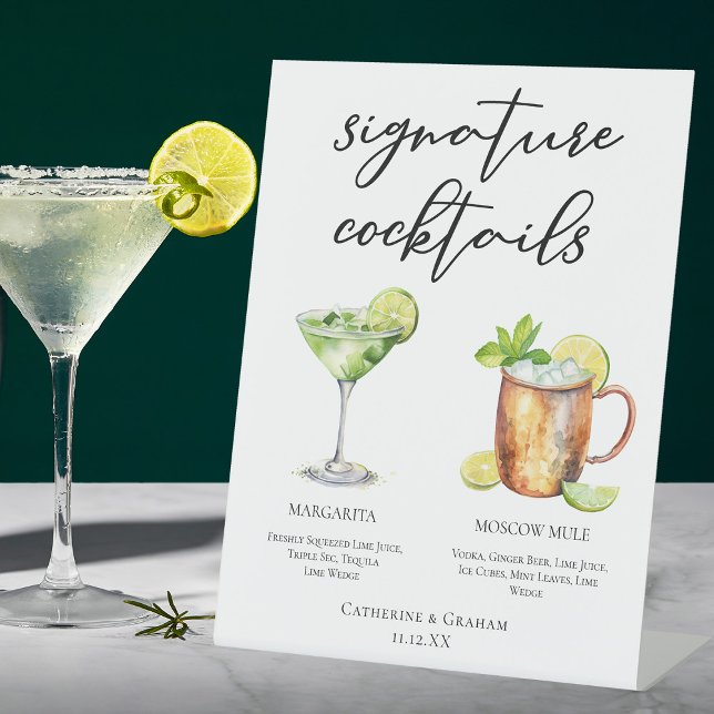 Margarita Moscow Mule Signature Cocktails Menu Pedestal Sign (Creator Uploaded)