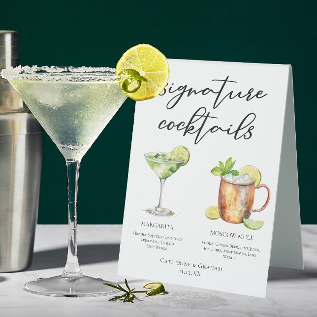 Margarita Moscow Mule Signature Cocktails Menu Table Tent (Creator Uploaded)