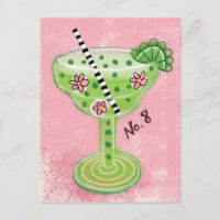 Margarita On Pink Postcard