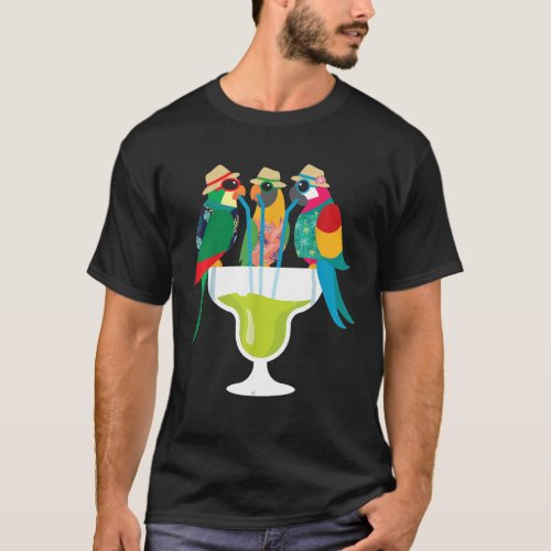 Margarita Parrots Funny Drinking Mom Halloween Cos T_Shirt