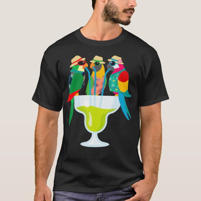 Margarita Parrots Funny Drinking Mom Halloween T-Shirt (Front)