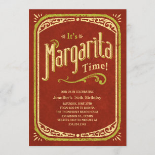 Margarita Party Invitations - Red Fiesta Party