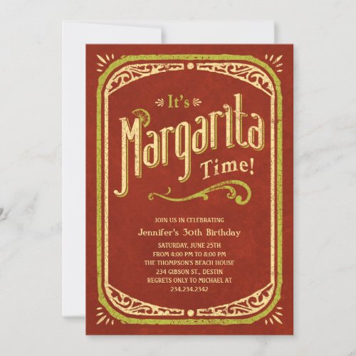 Margarita Party Invitations _ Red Fiesta Party