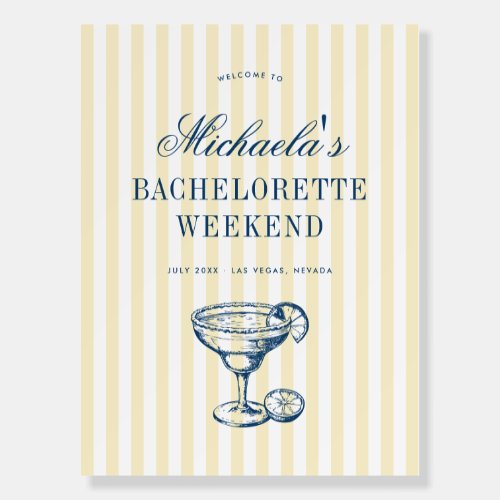 Margarita Preppy Retro Bachelorette Welcome Sign