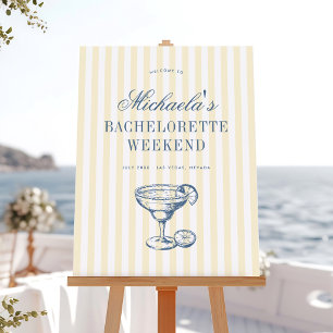 Margarita Preppy Retro Bachelorette Welcome Sign