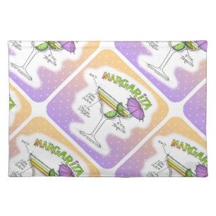 MARGARITA RECIPE COCKTAIL ART CLOTH PLACEMAT